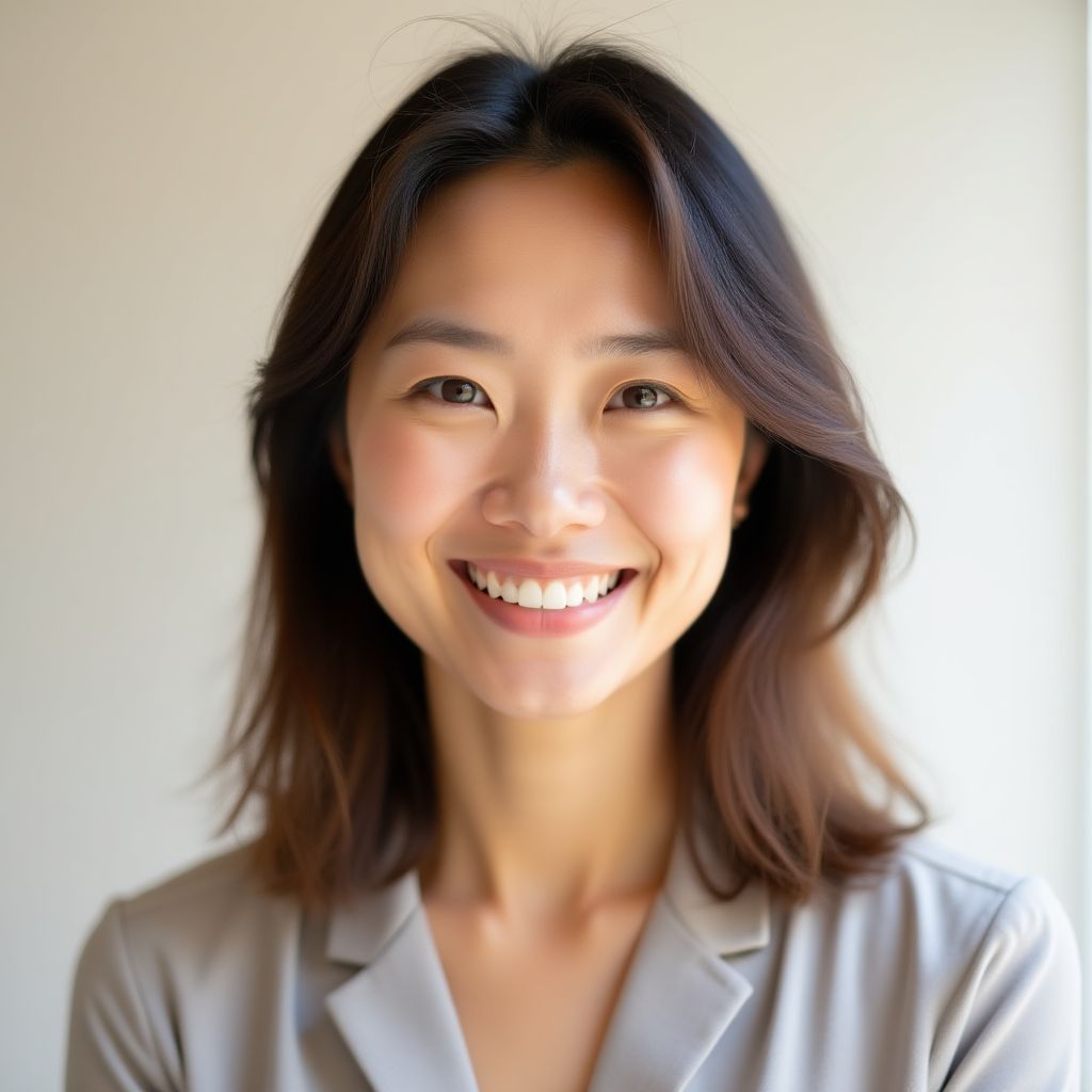 Porträt von Maria, 34, lächelnde Frau