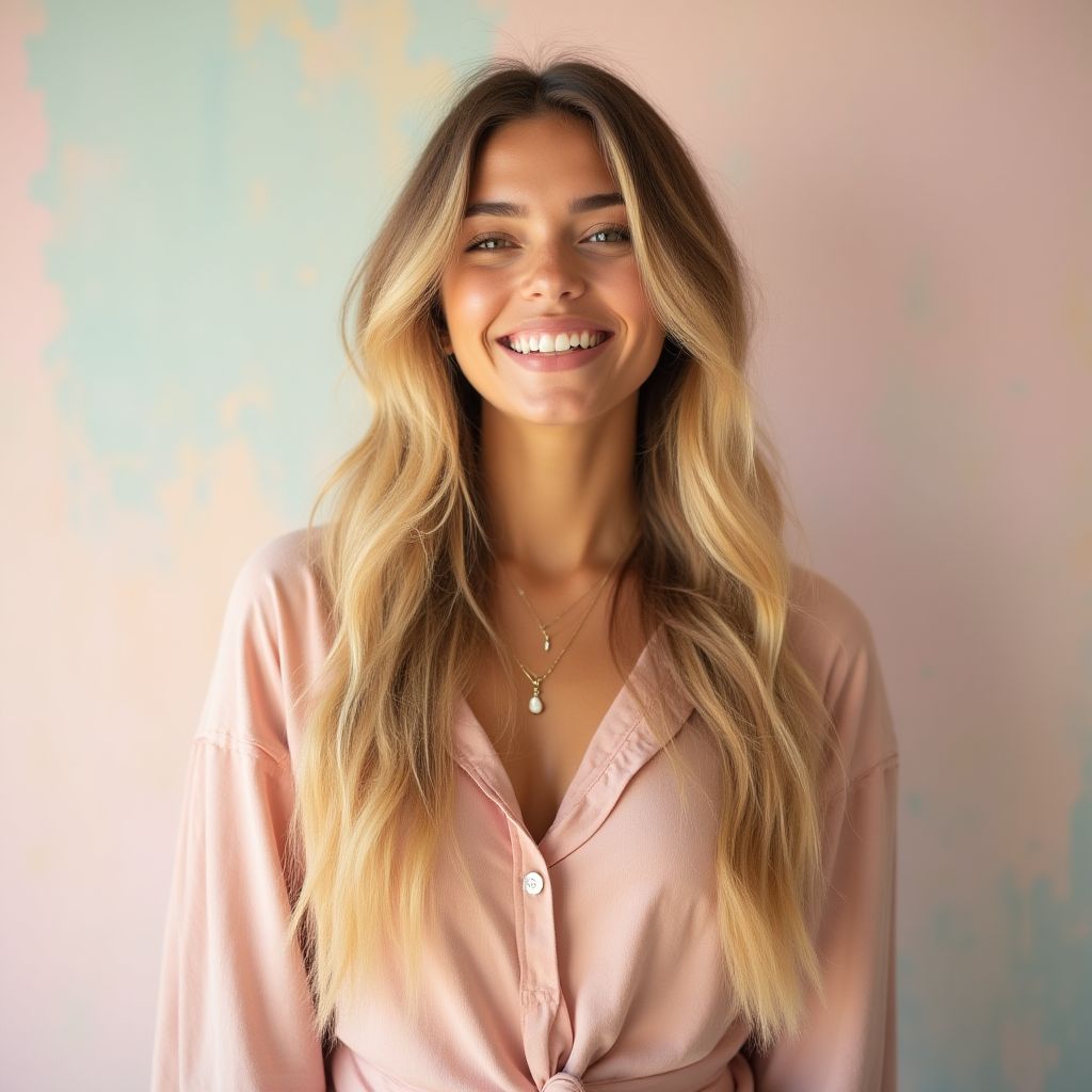 Porträt von Sophie, 28, lächelnde junge Frau